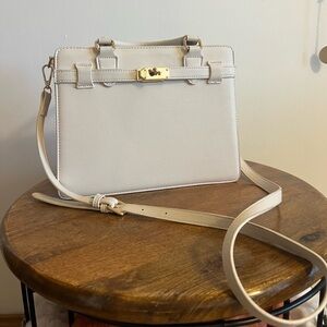 Altar’d State beige and gold Faux leather handbag